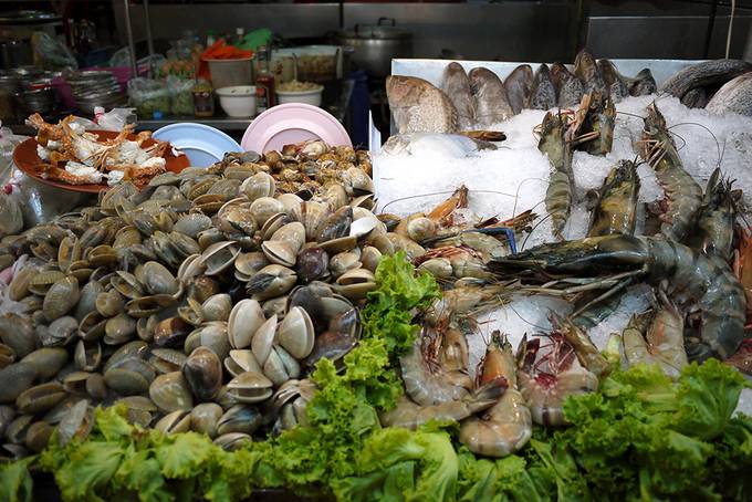 display of seafood