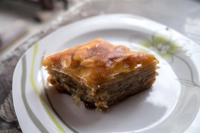 A big old piece of baklava