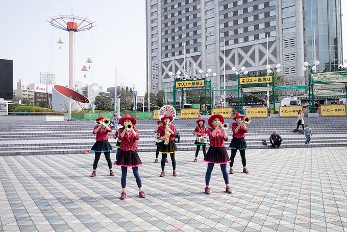 Brass band outside the stadium