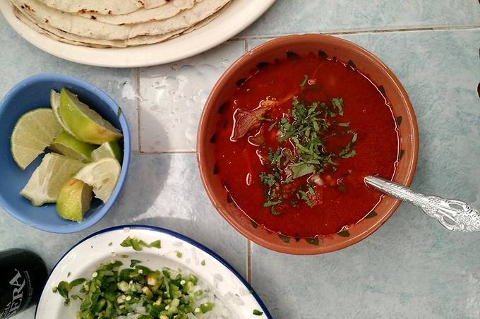 Barbacoa consomme for lunch