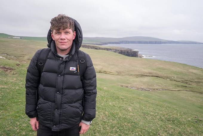 Colin walking around the cliff tops